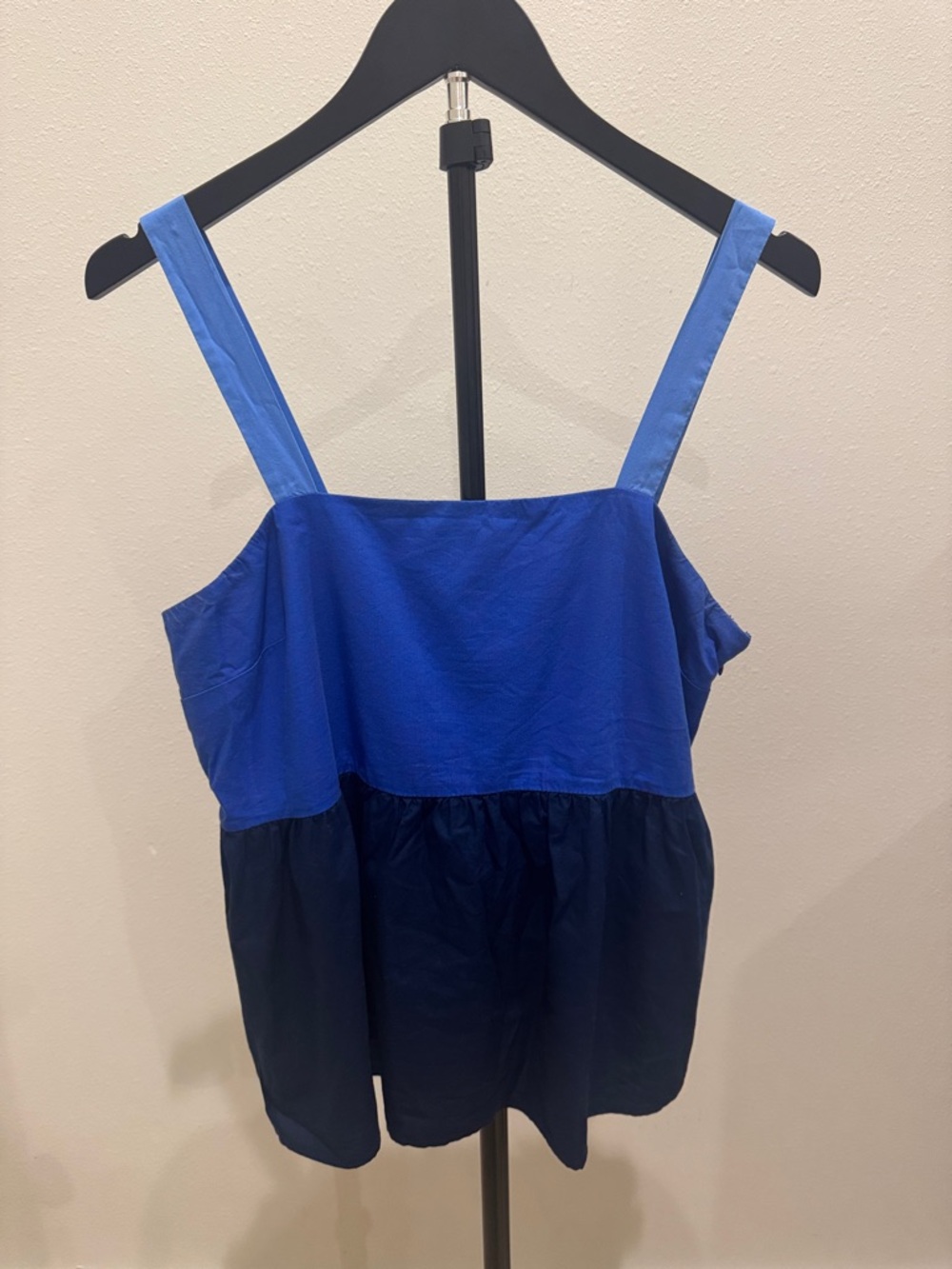 LOFT Two-Tone Blue Sleeveless Peplum‎ Tank
